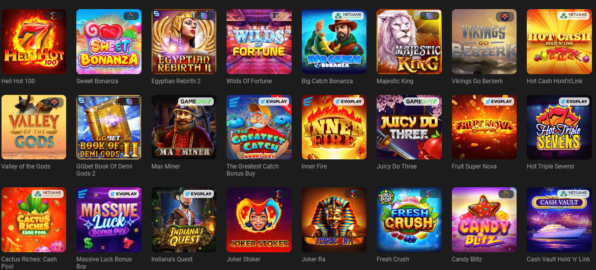 GGBet Online Casino Slot Spiele